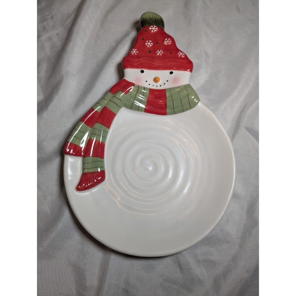 Vintage Hallmark Ceramic Snowman Platter